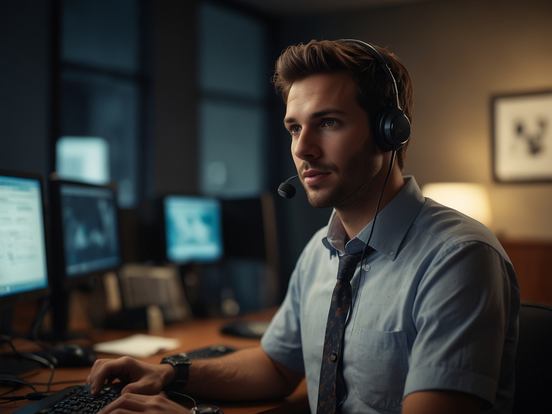 Customer support agent helping a player